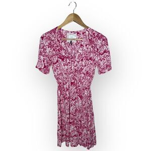 Anthropologie HD In Paris Pink and White Dress Size 0